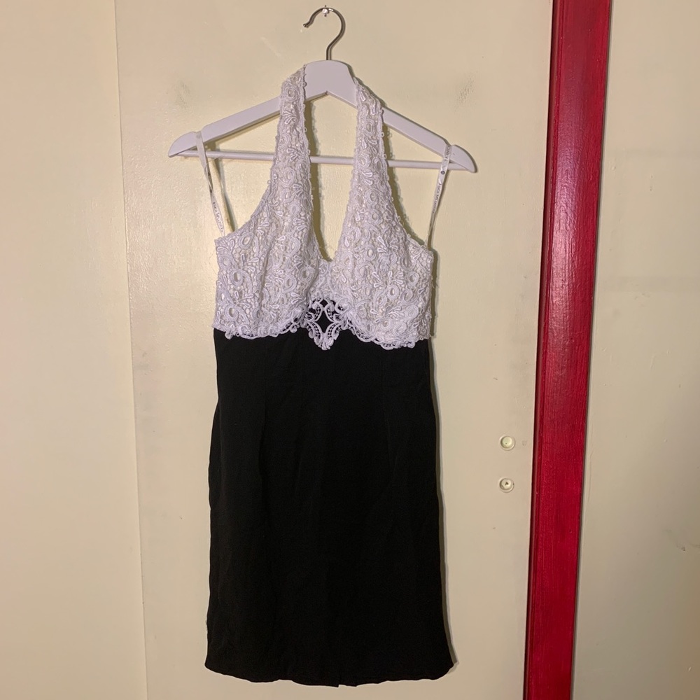 Beautiful Laced Black & White Dress.